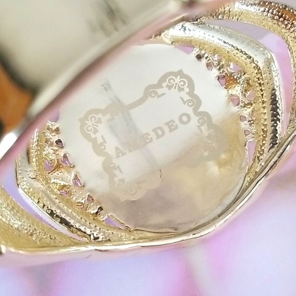 Amedeo NYC Cameo Rhinestone Gold Tone Cuff Bracelet - Picture 9 of 16